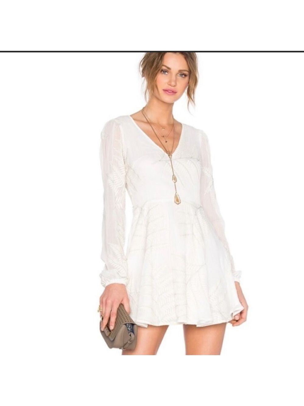 NWT Lovers + Friends Embroidered Fern fit/ Flare Dress SZ XS